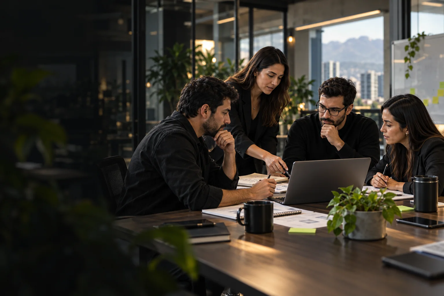 Equipo revisando una estrategia digital